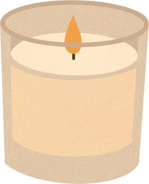 Scented candle in glass jar vector illustration