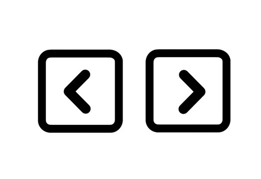 Black outline previous and next arrow buttons transparent background