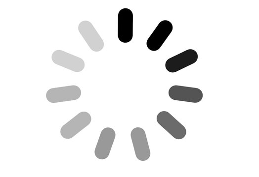 Gray loading spinner progress indicator icon transparent background