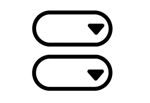 Black outline dropdown select bars with arrows transparent background