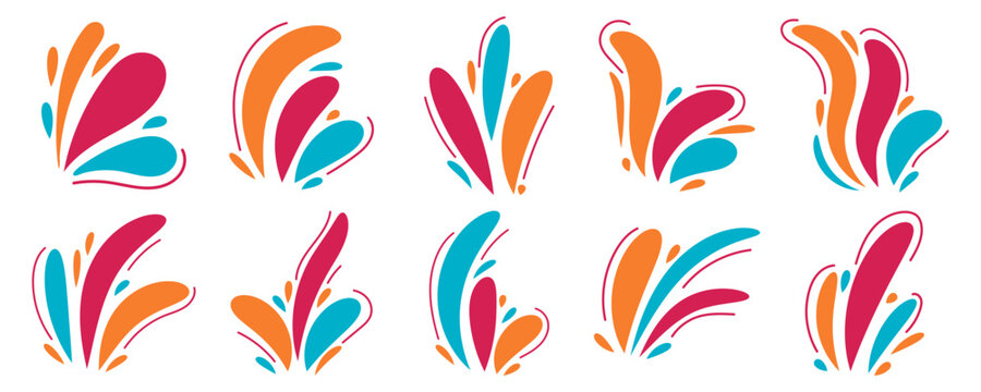 Abstract Carnaval Splash Ornament Decoration Set