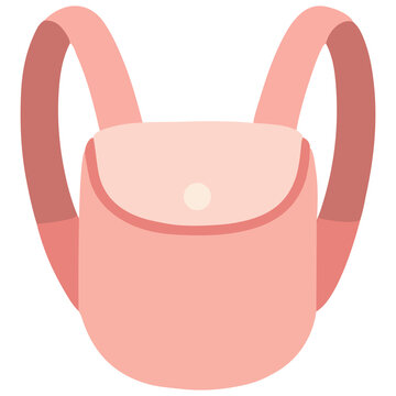 Cute pink backpack rucksack school nursery bag fashion accessory vector illustration