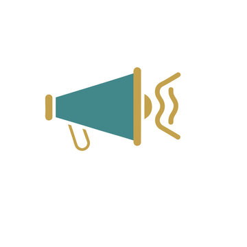 Megaphone icon with sound waves