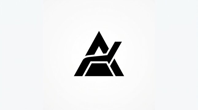 Minimalist Letter AK Logo Design, Modern Geometric Monogram Concept for Corporate Branding and Business Identity on White Background