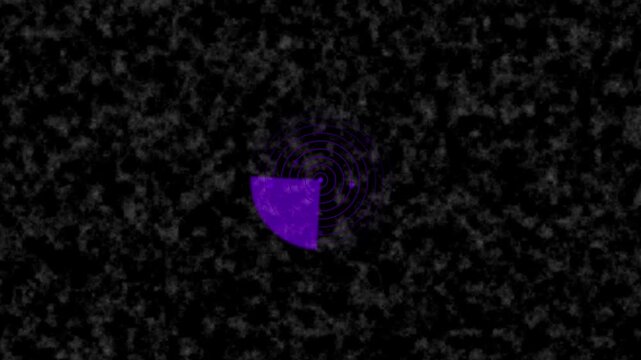 High-tech digital radar interface animation with sweeping green radar lines scanning a dark grid screen, detecting and tracking targets in real time. statistics, strategy, ana