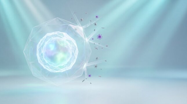 Promote e-commerce sale for immune cell shield featuring copy space