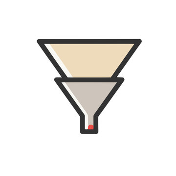 Funnel icon with a drop of liquid