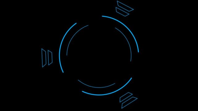 Futuristic Sci Fi Circular HUD Interface Element Glowing Blue Tech Motion Graphic