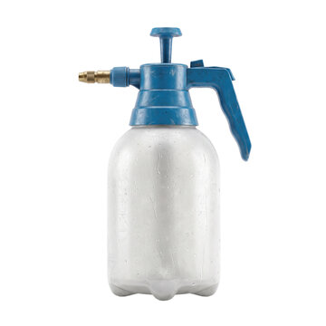 Pump sprayer isolated on a transparent or white background. Professional car wash cleaning equipment, automotive detailing chemical application and vehicle care.