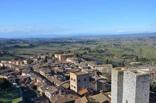 Towers and rooftops in the historic village of San Gimignano