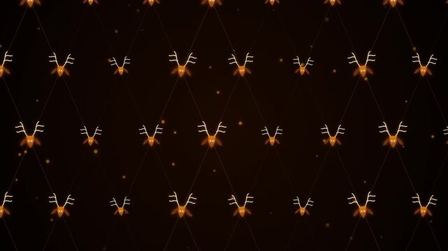 Animated Christmas Reindeer Pattern Background Loop
