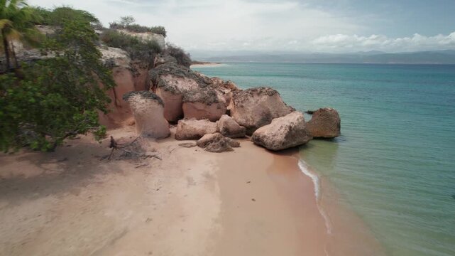 Aerial view of Araya coastline, Venezuela.