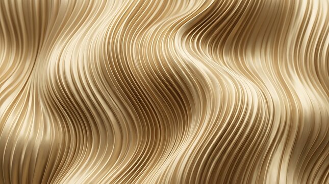 A close-up view of shimmering golden wavy lines creating an elegant abstract texture with a fluid, flowing pattern.