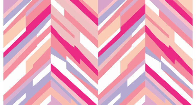 Bold Hot Pink Offset Chevron Seamless Geometric Pattern Vector