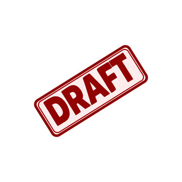 Draft stamp label design isolated on transparent background
