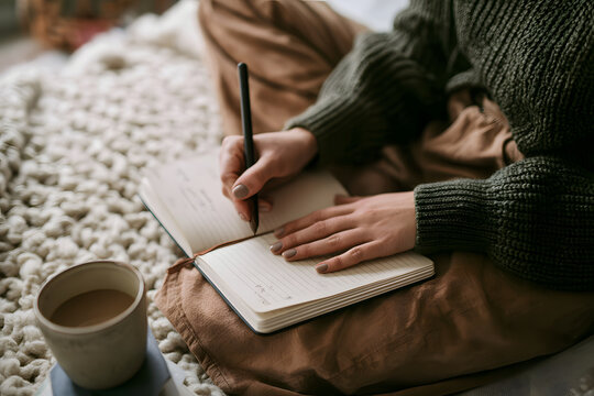 They were jotting down entries in the diary at home