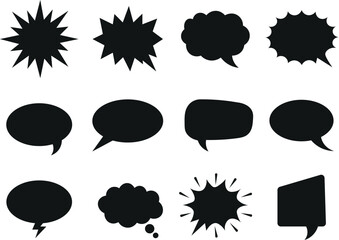 Obraz premium Comic Speech Bubble and Burst Icon Set