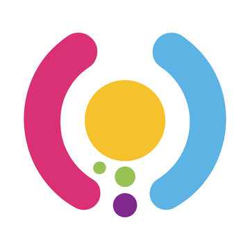 Abstract colorful logo with circles and arcs