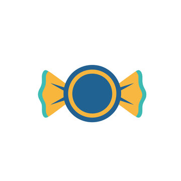 Blue and yellow wrapped candy illustration