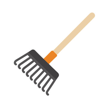 Garden rake isolated on transparent background