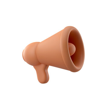 3D solid clay megaphone marketing icon