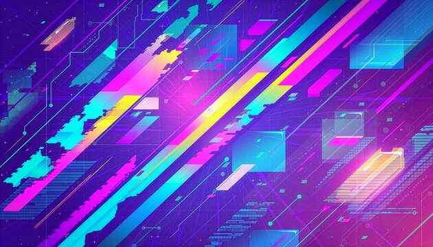 SFの世界観を演出するグリッチモチーフと美しいグラデーション　Glitch Motifs and Beautiful Gradients for Sci-Fi Worldview