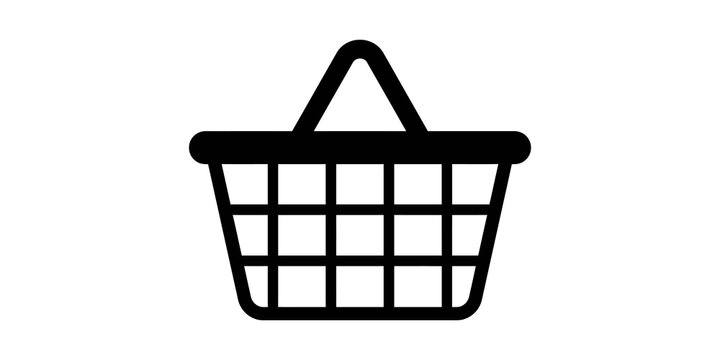 Shopping basket icon filled in black.