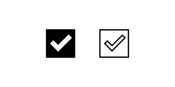 Checkbox with tick icons in solid and line style for digital forms.