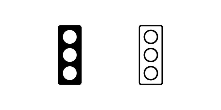 Black and outline vertical traffic light vectors for sign designs.
