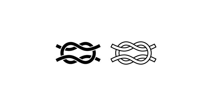 Square knot rope icons for nautical and scouting graphic design work.