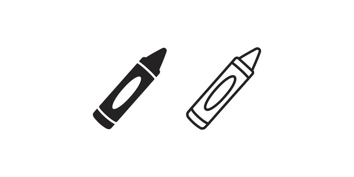 Crayon illustration showing black silhouette and outline for kid design.
