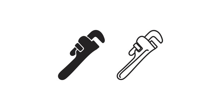 Plumbing pipe wrench tools representing repair services and utility.