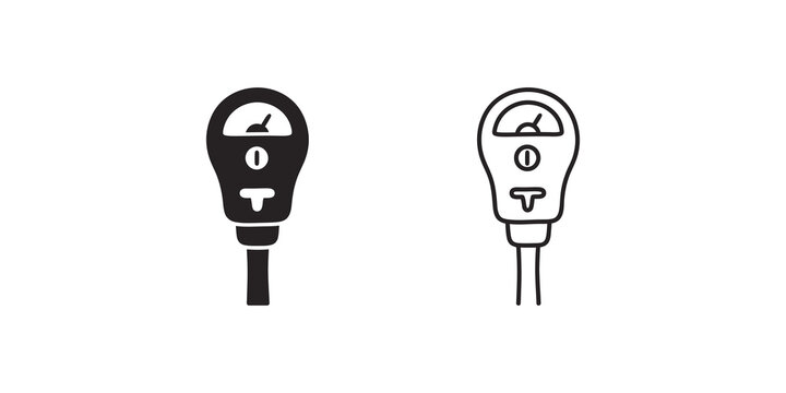 Parking meter icon for parking and regulations.