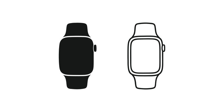 Smart watch wearable device icon set for modern technology interface.