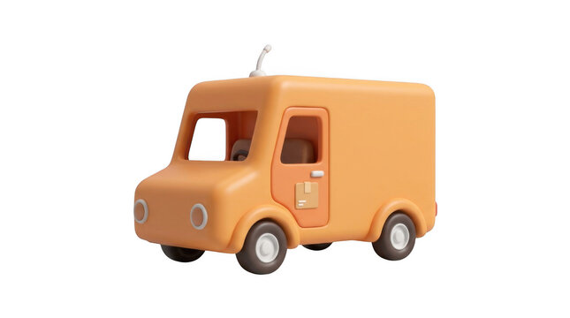 3d Orange Delivery Van Icon For Logistics And Ecommerce