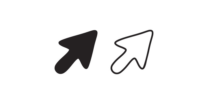 A pair of computer mouse pointer icon isolated on transparency grid background.