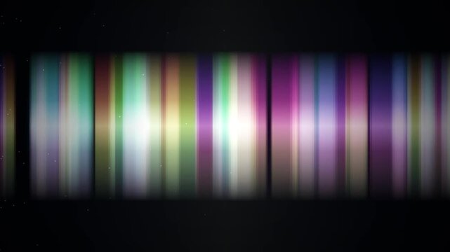 Abstract vertical stripes of vibrant colors with a soft glow and subtle light flares, resembling digital aurora or a tv test pattern, cinematic motion background