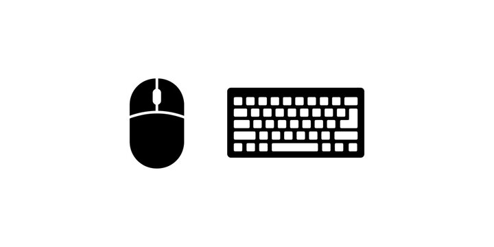 Computer input hardware icons showing optical mouse and slim keyboard.