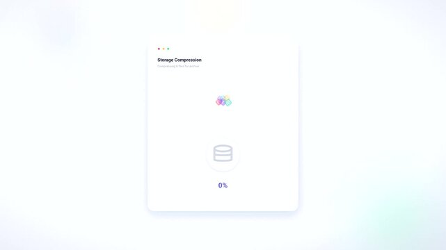 File Compression Storage UI - Animated Data Archive Progress Ring