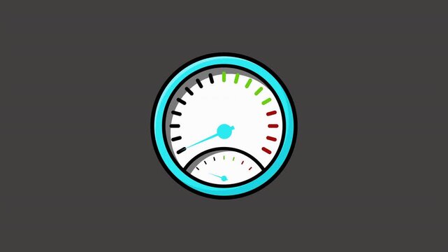 Speedometer Needle Moving to Maximum Speed Animation