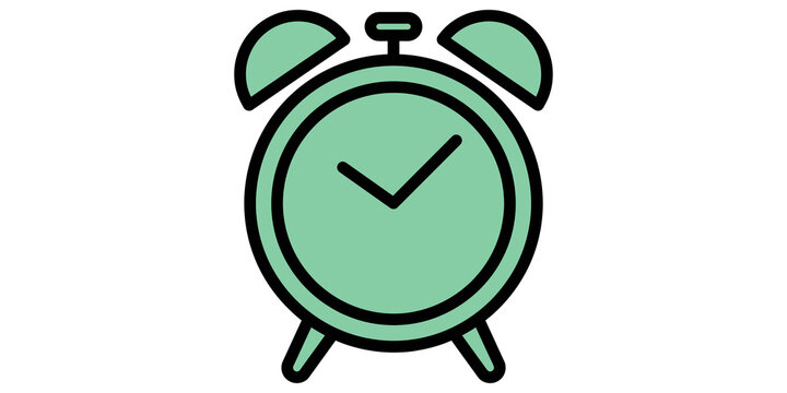 Mint alarm clock with two bells for time management schedule daily plan.