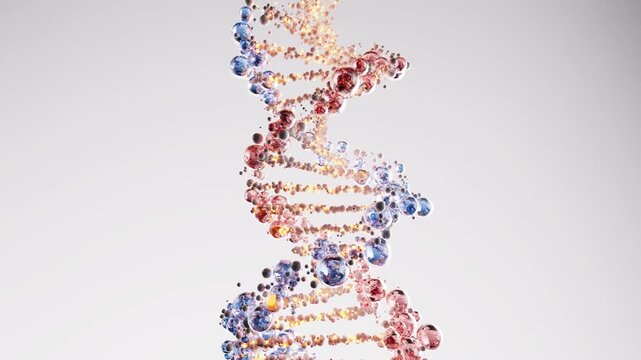 DNA Double Helix Self-Assembly Particle Animation Loop