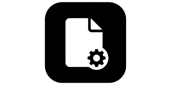 Document with gear icon for settings and configuration.