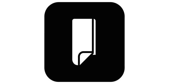 Minimal folded paper corner file document outline graphic illustration.