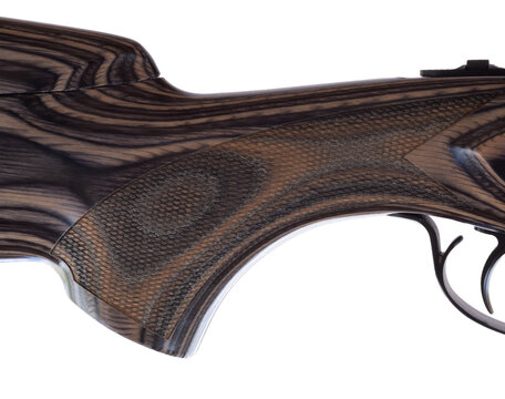 Checkering on the wrist of a shotgun