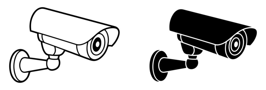 cctv security camera icon set surveillance