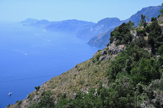 View from the Path of the Gods along the Amalfi Coast Looking toward Positano 3