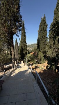 Scenic view from Saint Elizabeth Convent in Jerusalem, Israel