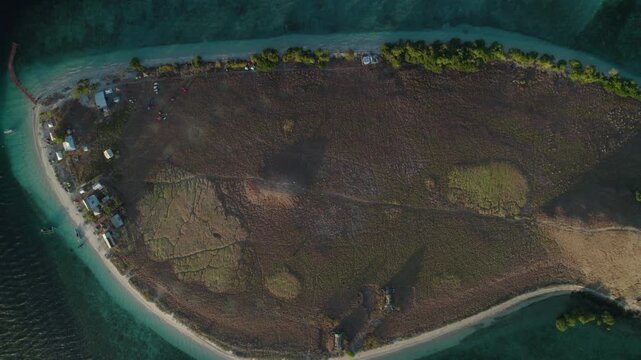 Aerial view of Kanawa Island in Kecamatan Komodo, Indonesia.