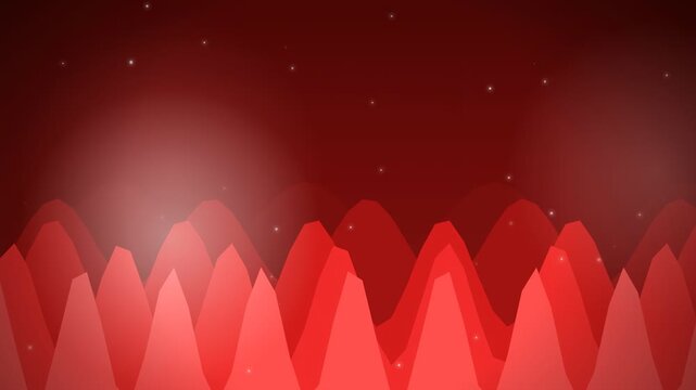 Abstract red wave motion background with glowing particles and soft light flares in dark space